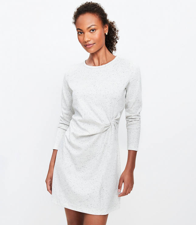 Cable Half Zip Sweater Dress - Pebble Grey Heather