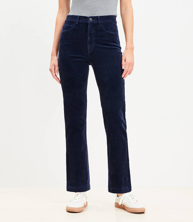 Petite Curvy Straight Corduroy Pants