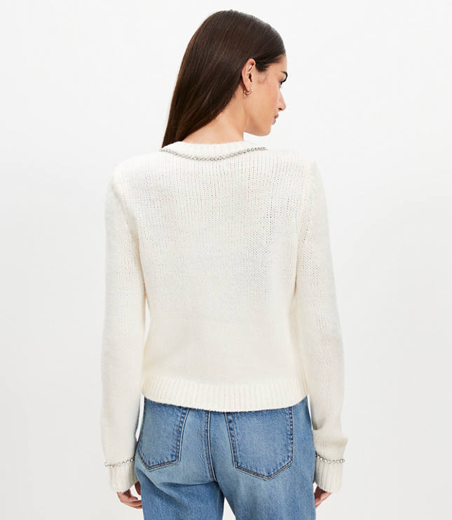 Sparkle Trim Sweater Jacket