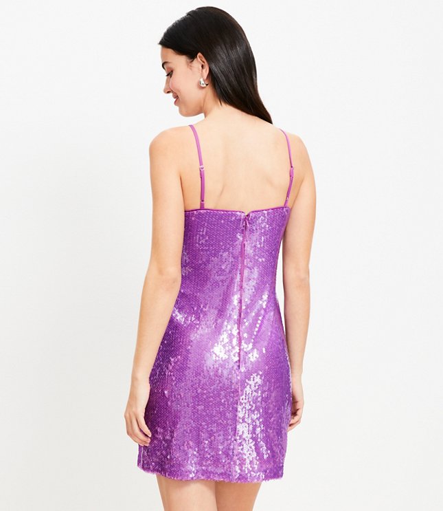 Petite Sequin Spaghetti Strap Mini Dress