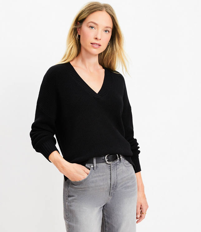 Ribbed Collared Sweater