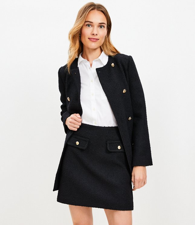 Petite Faux Suede Patch Pocket Mini Skirt