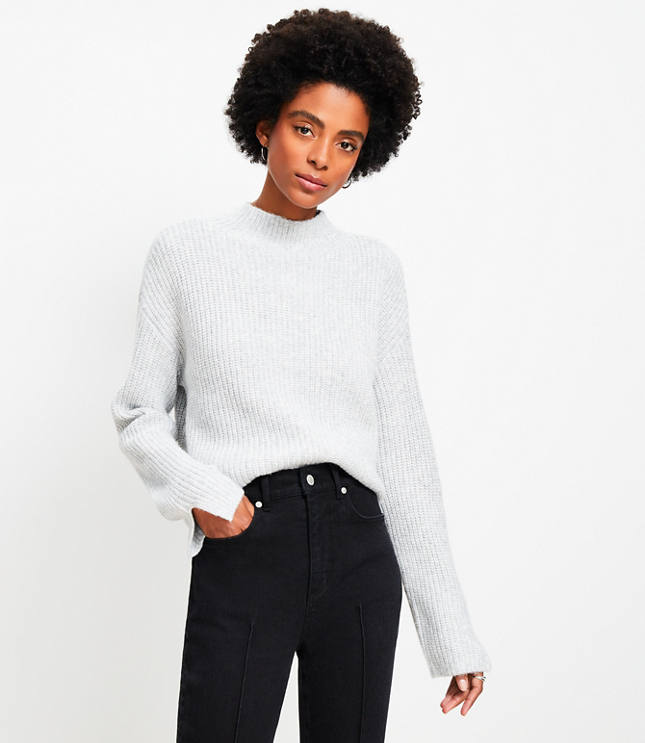 Ribbed Mock Neck Sweater