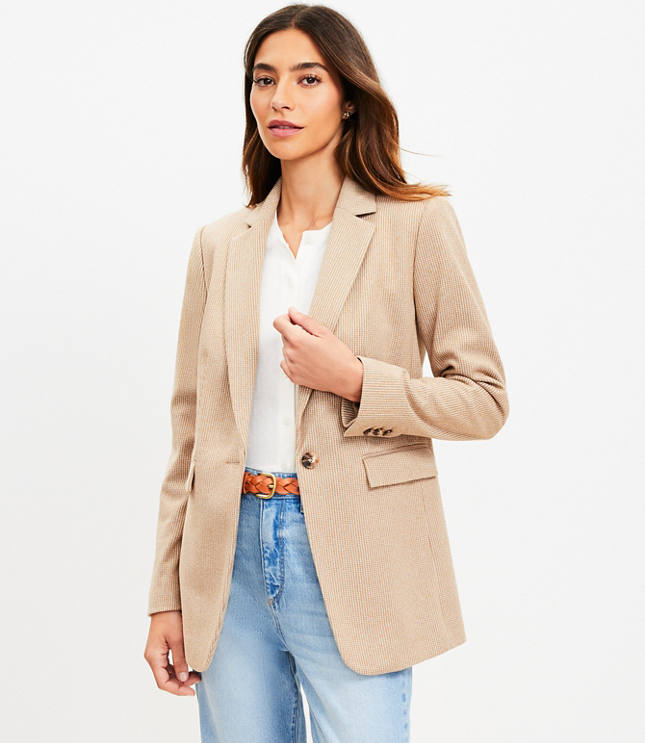 Puppytooth Knit Modern Blazer