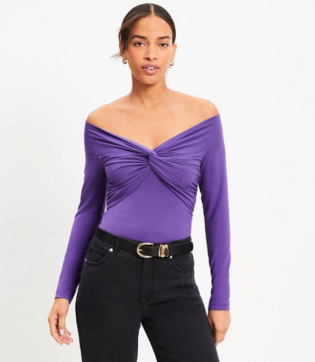 Ribbed Off The Shoulder Top