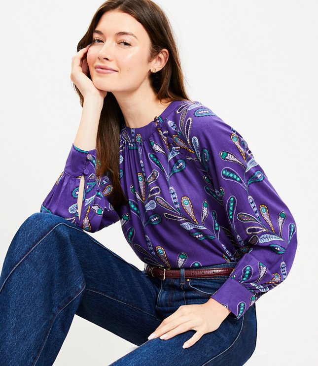 Paisley Bell Sleeve Blouse