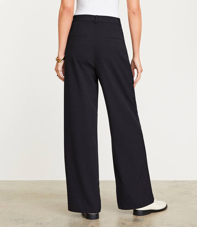 Curvy LOFT Versa Seasonless Stretch Double Pleat Wide Leg Pant