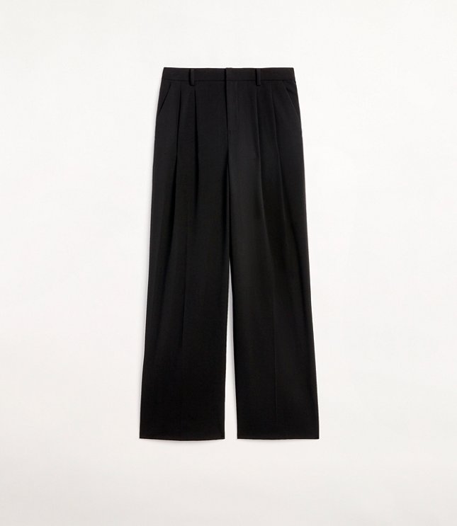 Curvy LOFT Versa Seasonless Stretch Double Pleat Wide Leg Pant