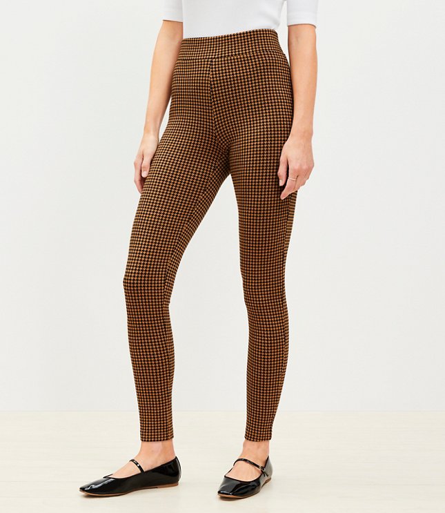 Petite Houndstooth Ponte Leggings