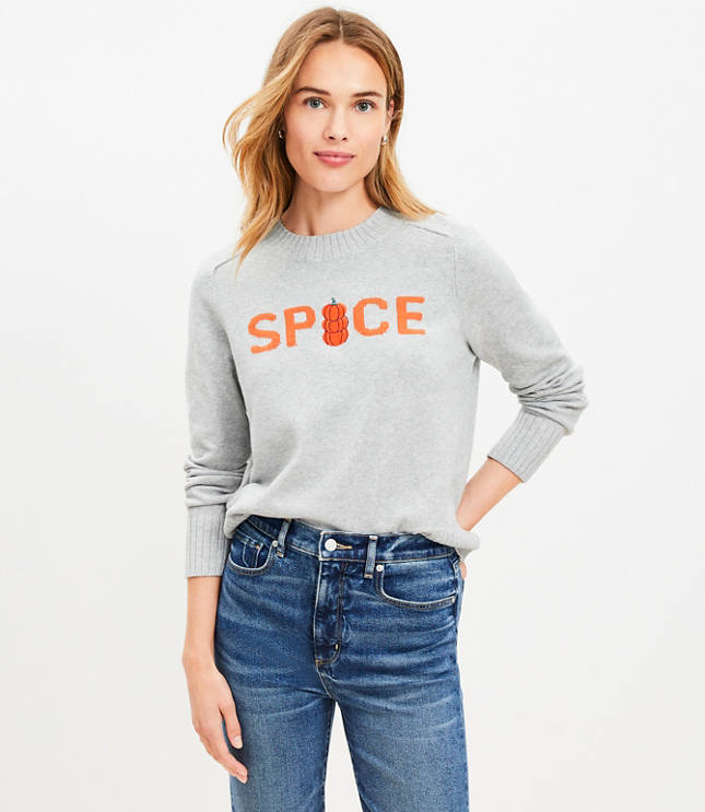 Petite Pumpkin Spice Sweater - Pebble Grey Heather