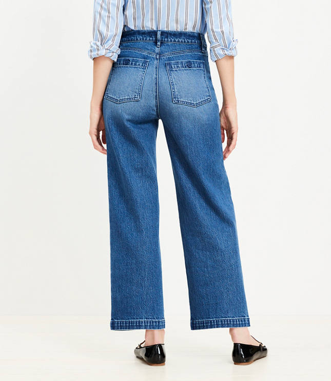 Wide Denim Pants（Indigo） Sailor High Rise Wide Leg Crop Jeans in Vintage Indigo Wash