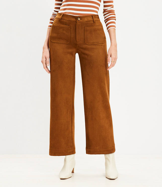 Curvy Palmer Wide Leg Crop Pants in Twill