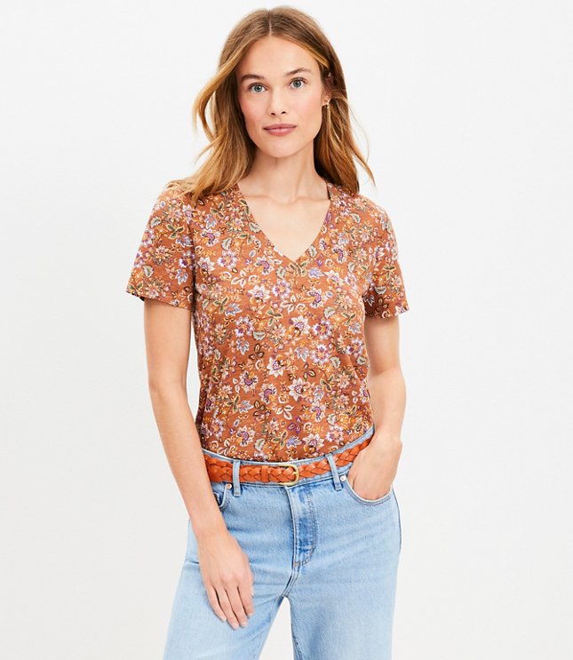 Petite Floral Everyday V-Neck Tee