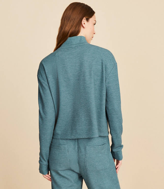 Lou & Grey Brushed Wafflestitch Mock Neck Top carousel Product Image 3