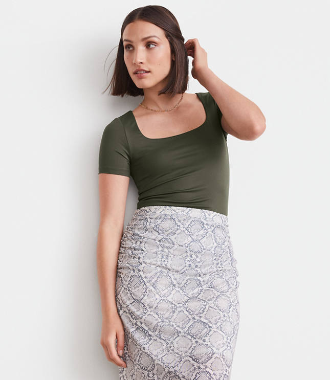 LOFT Versa 360 Knit Square Neck Tee