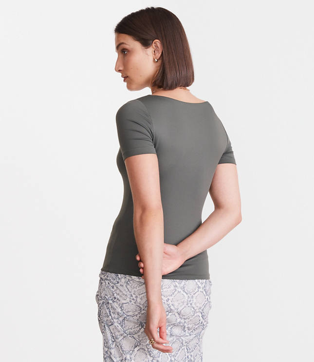 LOFT Versa 360 Knit Square Neck Tee