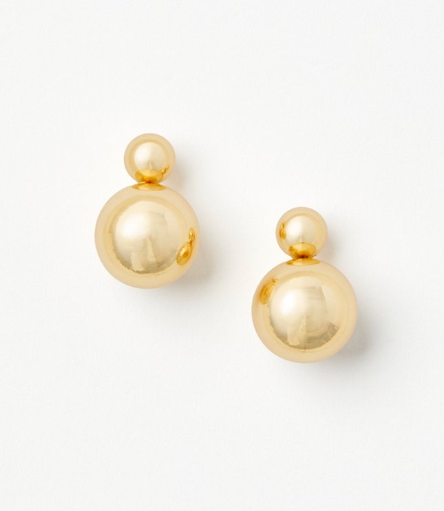 Pearlized Double Circle Stud Earrings