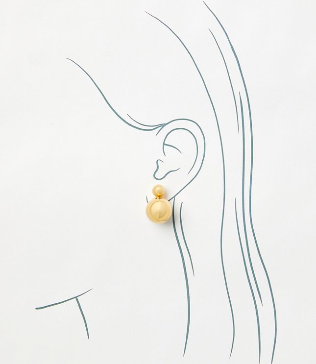 Pearlized Double Circle Stud Earrings