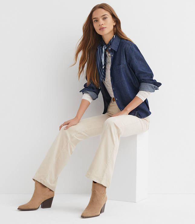 Slim Flare Pants in Corduroy