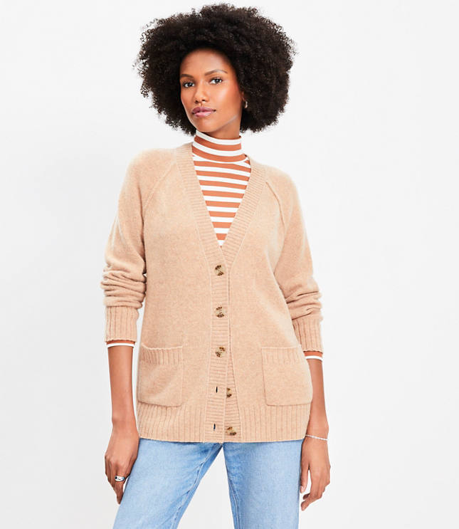 Petite Cashmere V-Neck Pocket Cardigan