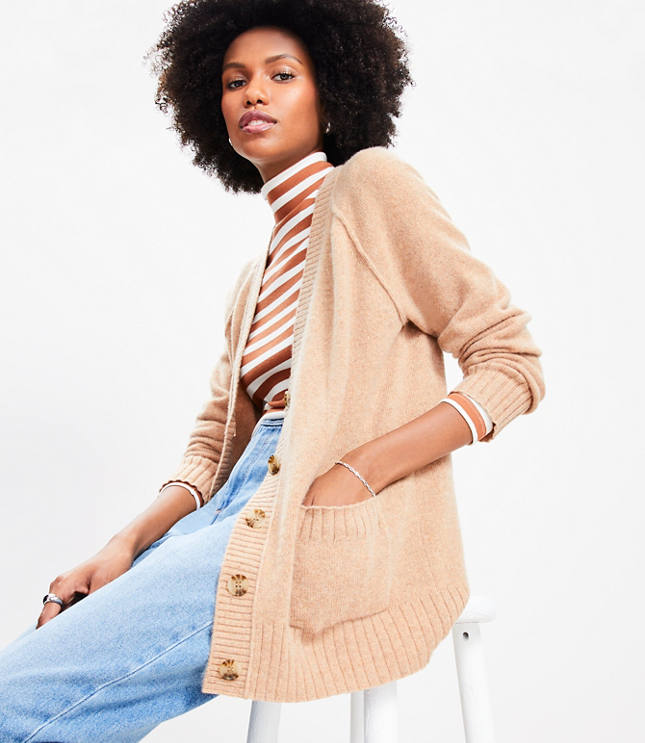 Petite Cashmere V-Neck Pocket Cardigan