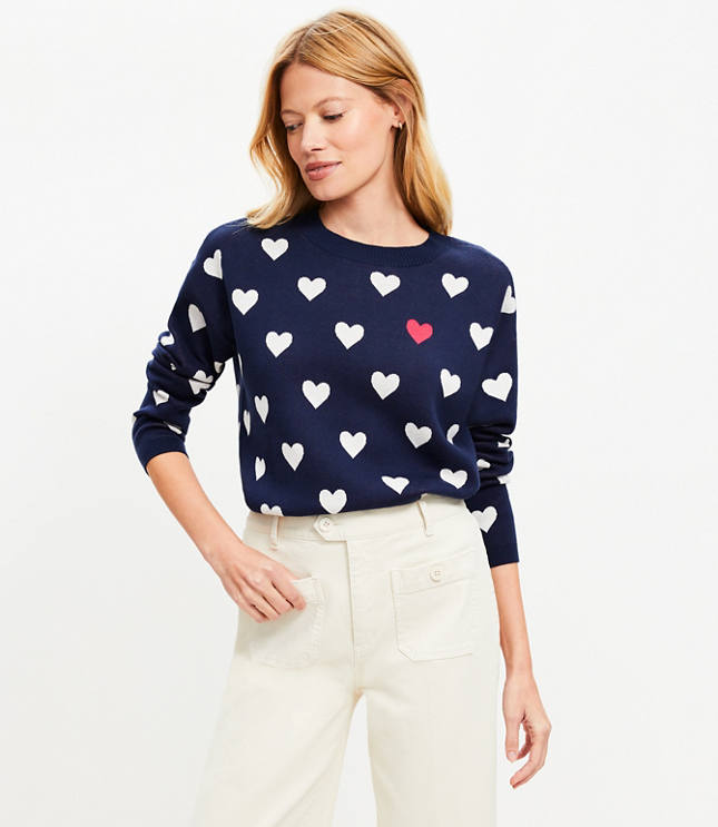 Mixed Heart Relaxed Sweater