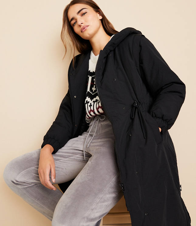 Lou & Grey Water Resistant Ripstop Removable Sleeve Coat