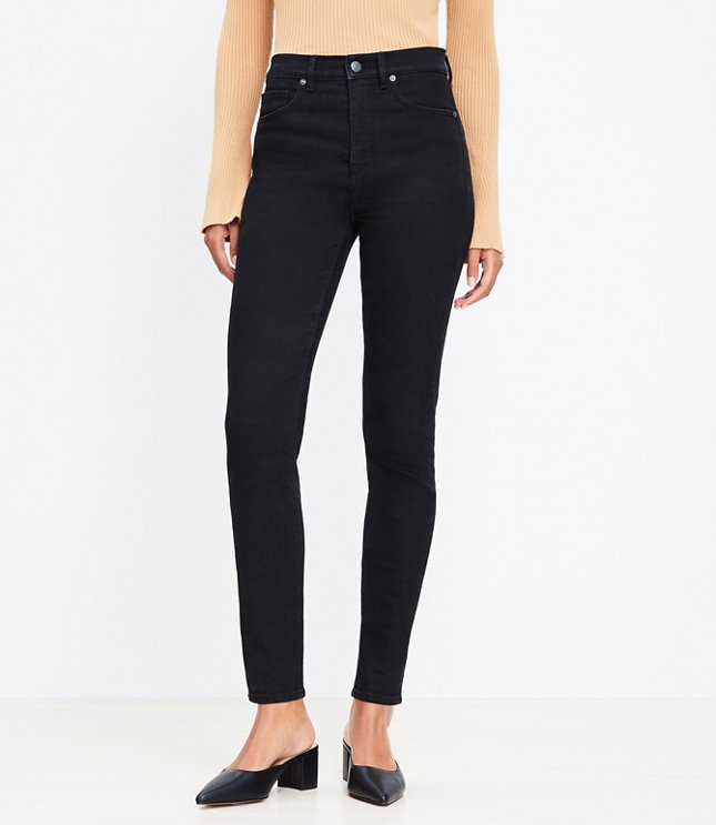 High Rise Skinny Jeans in Black