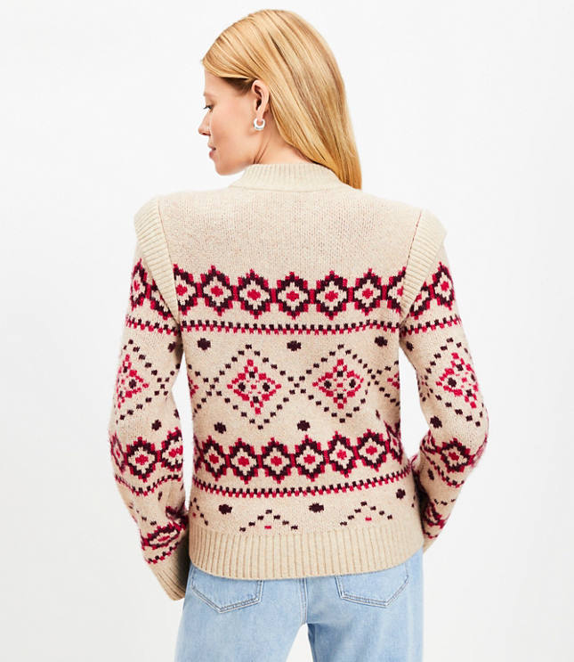 Fair Isle Shoulder Trim Sweater