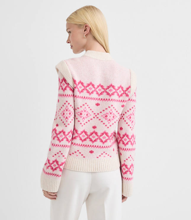 Fair Isle Shoulder Trim Sweater
