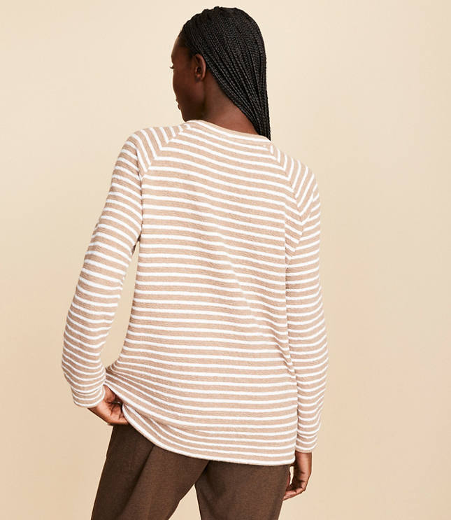 Petite Lou & Grey Striped Side Zip Tunic Sweatshirt