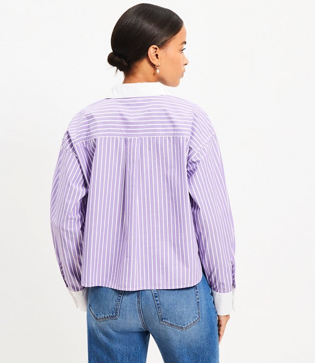 Striped Poplin Modern Pocket Shirt