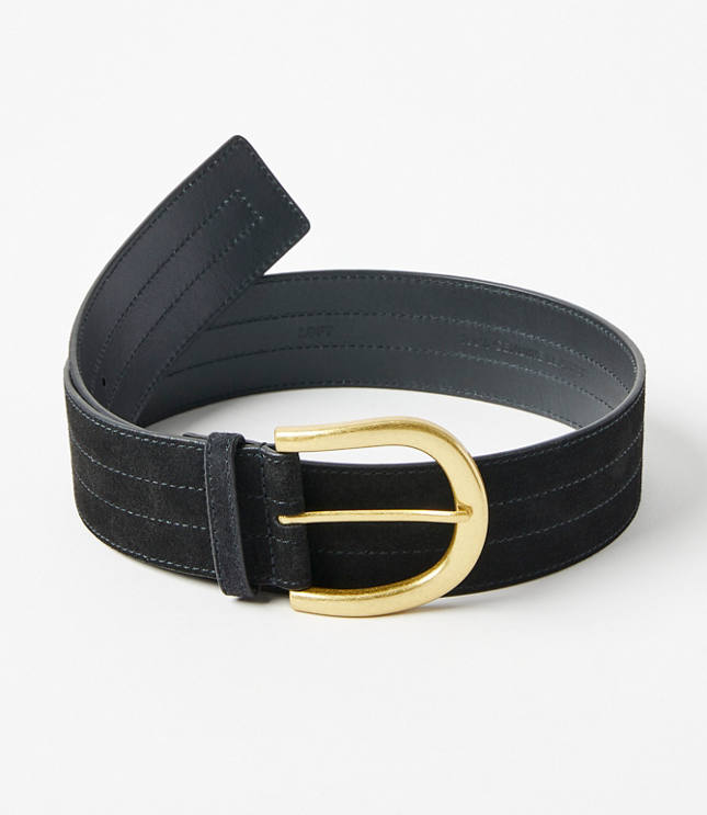 Suede Wide Belt - Black