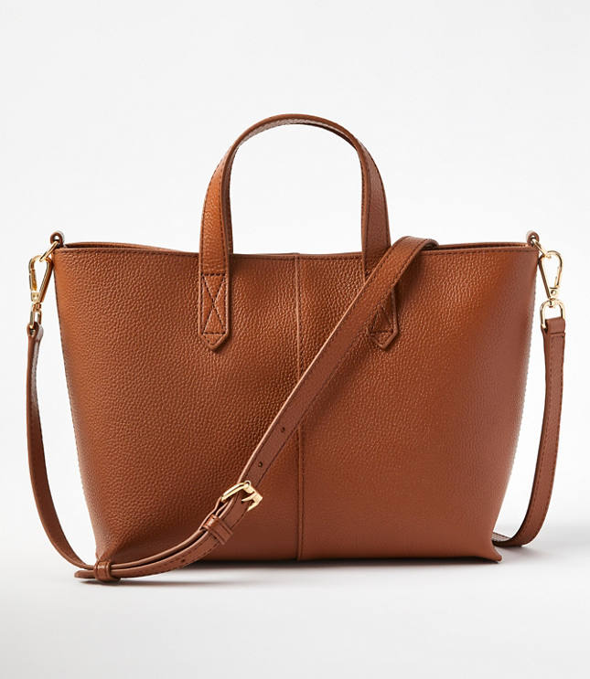 Leather Crossbody Tote Bag