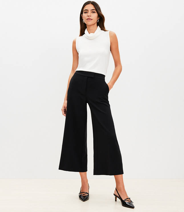 Petite Wide Leg Culottes in Doubleface