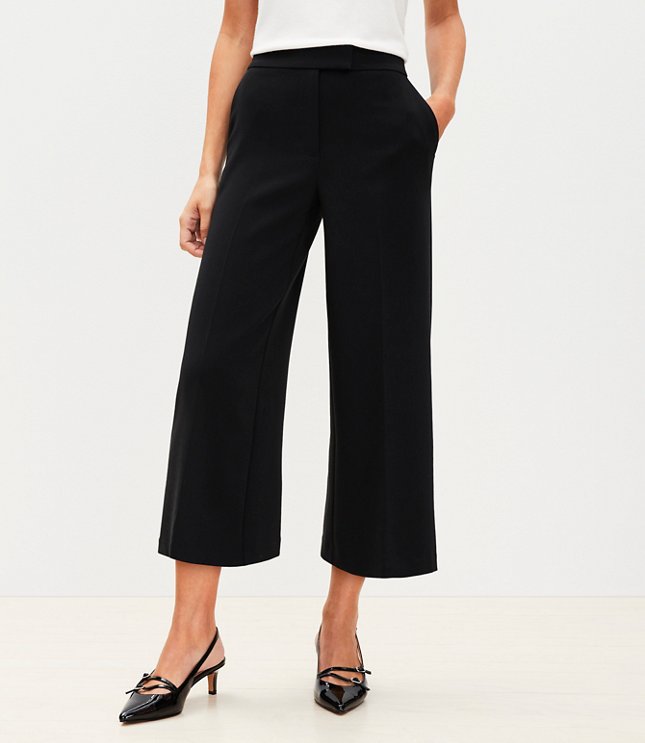 Petite Straight Cropped Cuff Pant in Houndstooth - Light Charcoal Heather