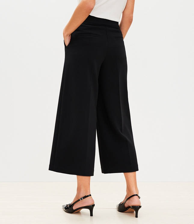 Petite Wide Leg Culottes Doubleface