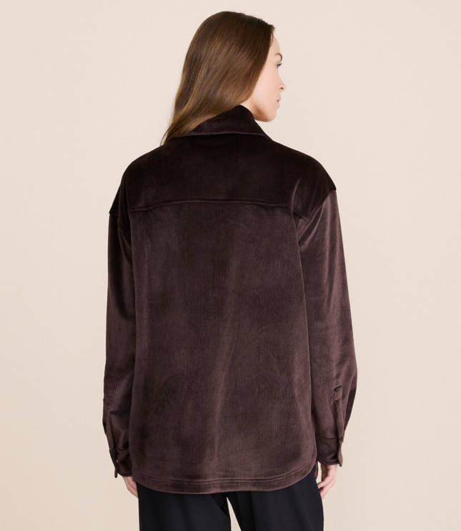 Lou & Grey Ribbed Velour Shirt Jacket