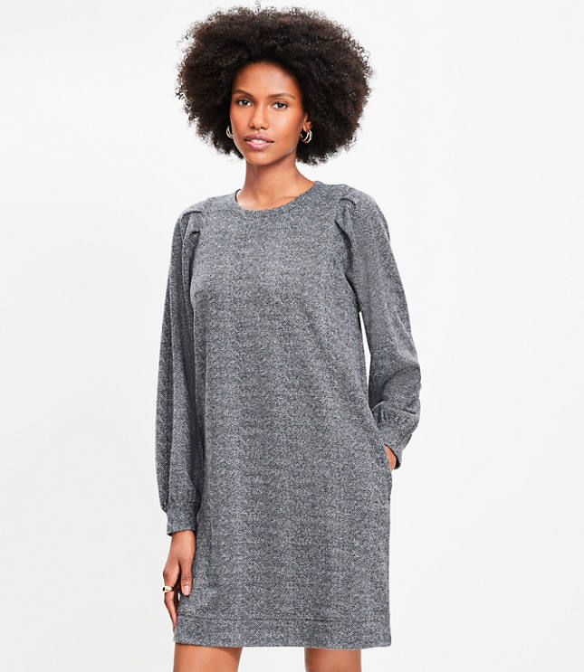 Houndstooth Knit Pocket Dress