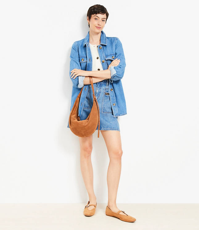 Denim Shirt Jacket in Classic Mid Wash