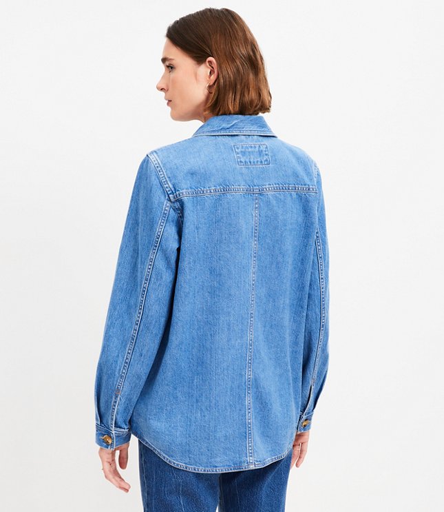 Denim Shirt Jacket Classic Mid Wash