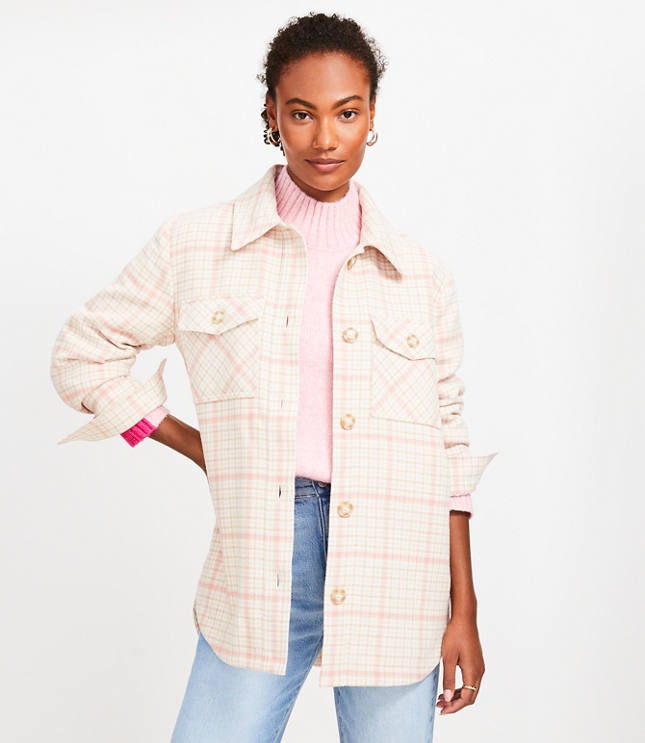 Houndstooth Shirt Jacket