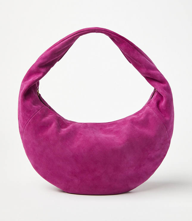 Suede Hobo Bag - French Violet