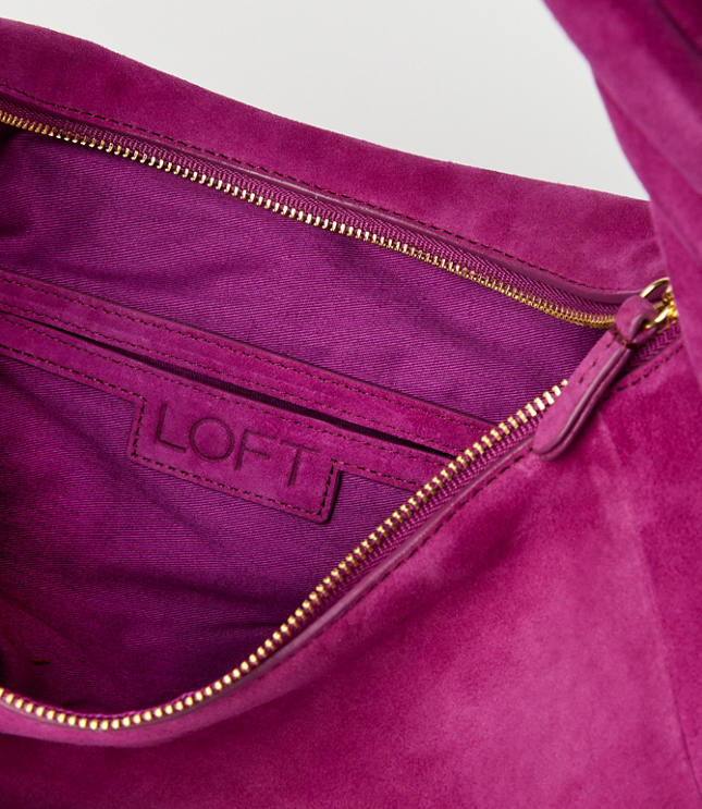 Suede Hobo Bag - French Violet