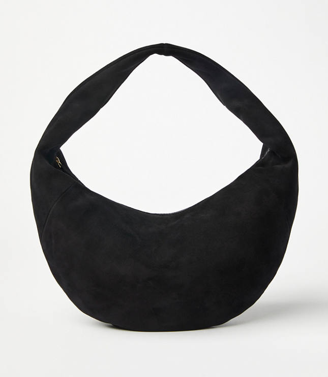 Suede Hobo Bag - Black