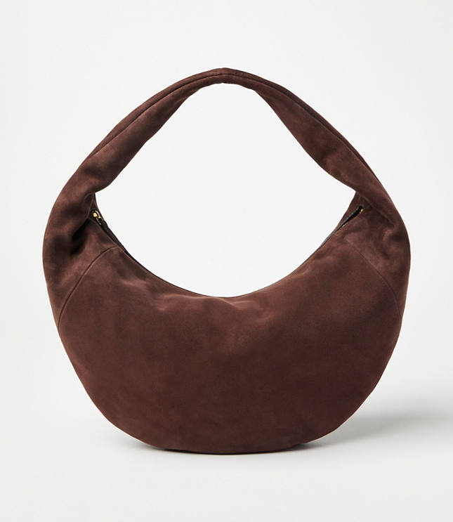 Suede Hobo Bag - Chocolate