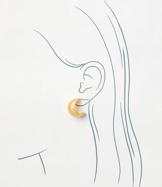 Modern C Hoop Earrings