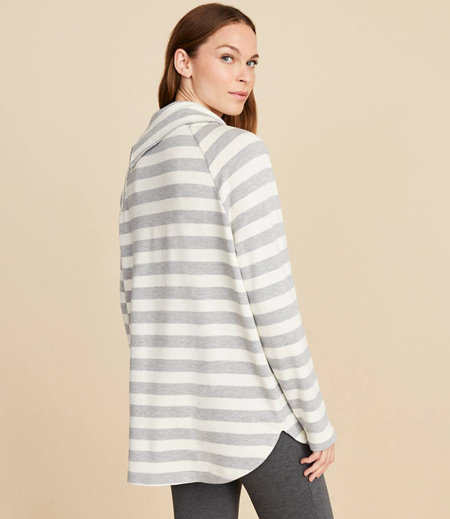 Lou & Grey Striped Signaturesoft Zip Neck Sweatshirt