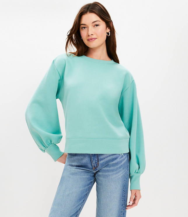 Loft puff sleeve sweatshirt sale