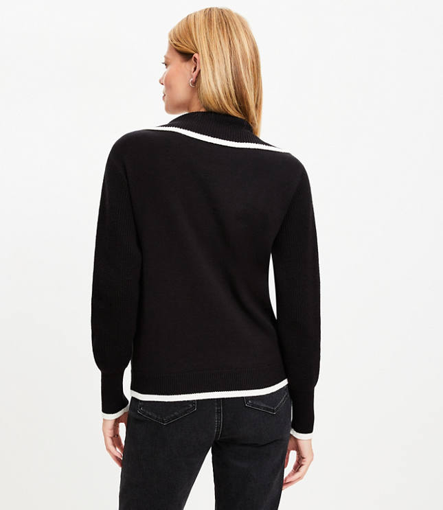 Tipped Half Zip Sweater